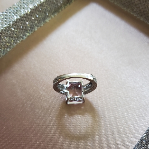 10k White Gold Pink Topaz Ring - Picture 6 of 10